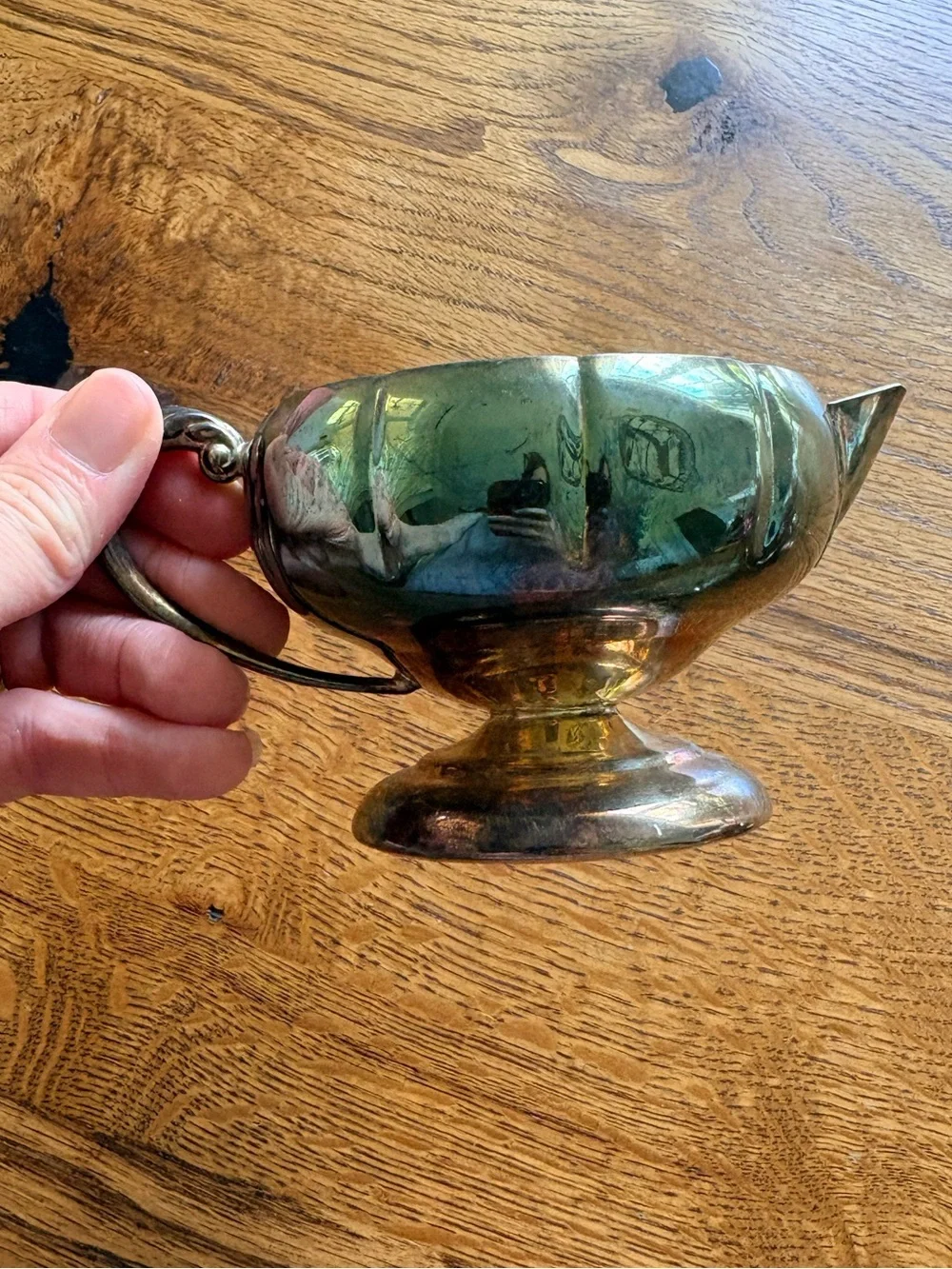 Viking Plate from Canada tray, Elegance EP Brass sugar & creamer